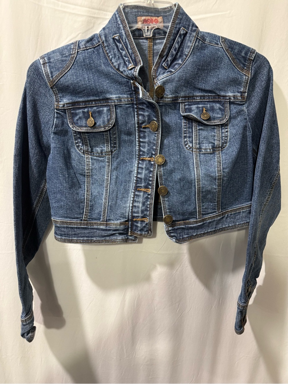 Denim Cropped Jacket - Blue